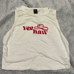Cropped tank top, “yee haw”, small